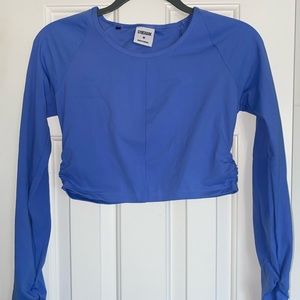 Gymshark Whitney Long Sleeve Crop Top - Blue Medium